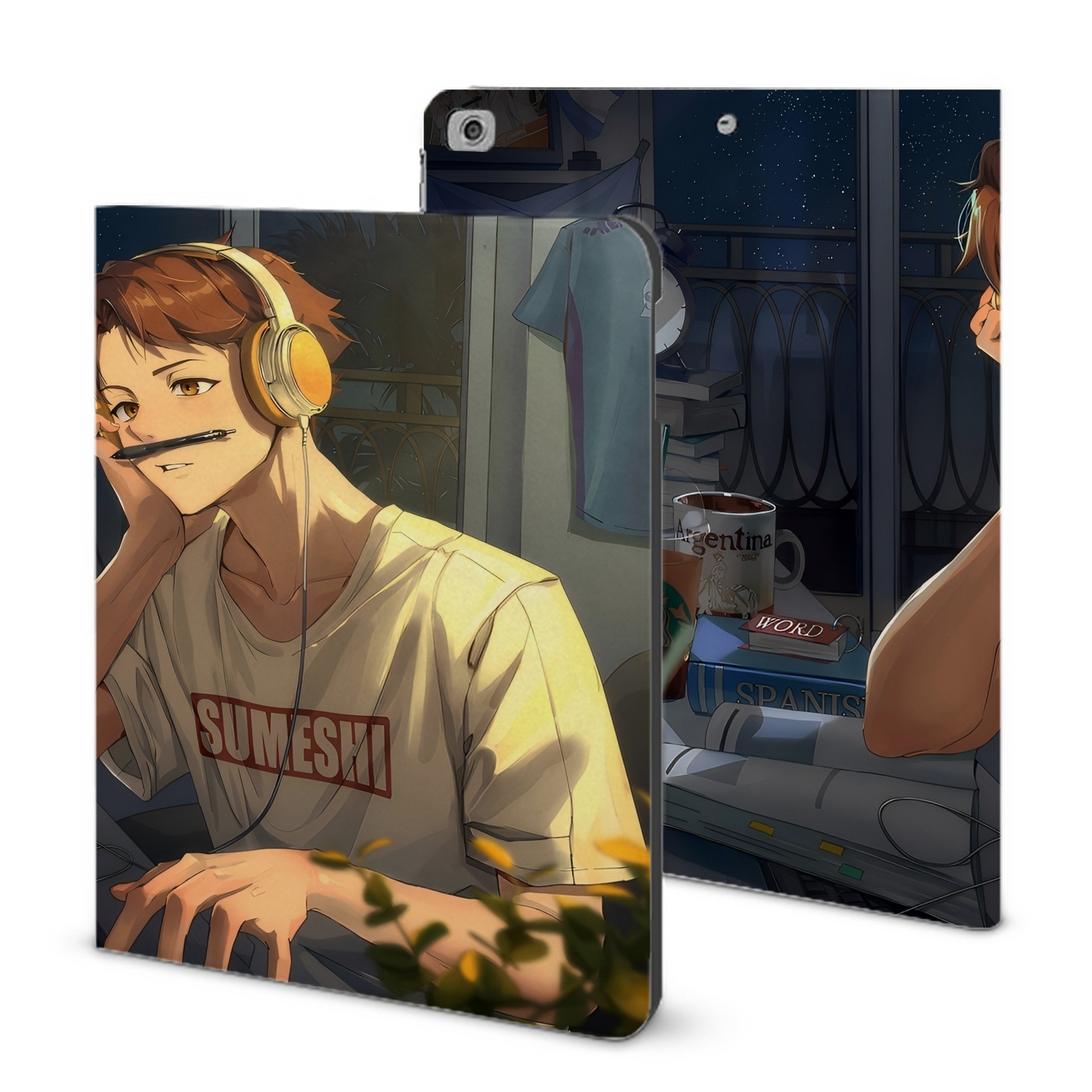 （画像用） ハイキュー!! Haikyu!! IPad ケース ブック型 PUレザー TPU 耐衝撃 軽量 薄型 ペン収納なし 全面保護 IPad 各モデル対応